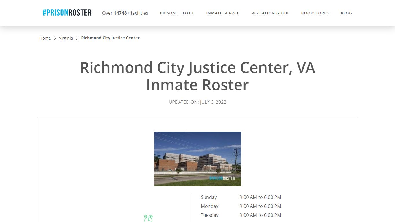 Richmond City Justice Center, VA Inmate Roster - Prisonroster
